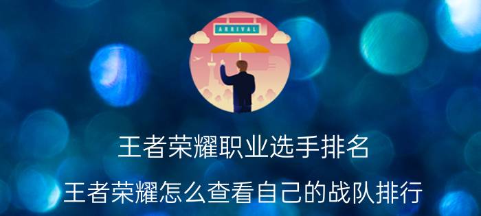 王者荣耀职业选手排名 王者荣耀怎么查看自己的战队排行？